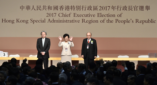 林鄭月娥當選為香港特區(qū)第五任行政長官人選